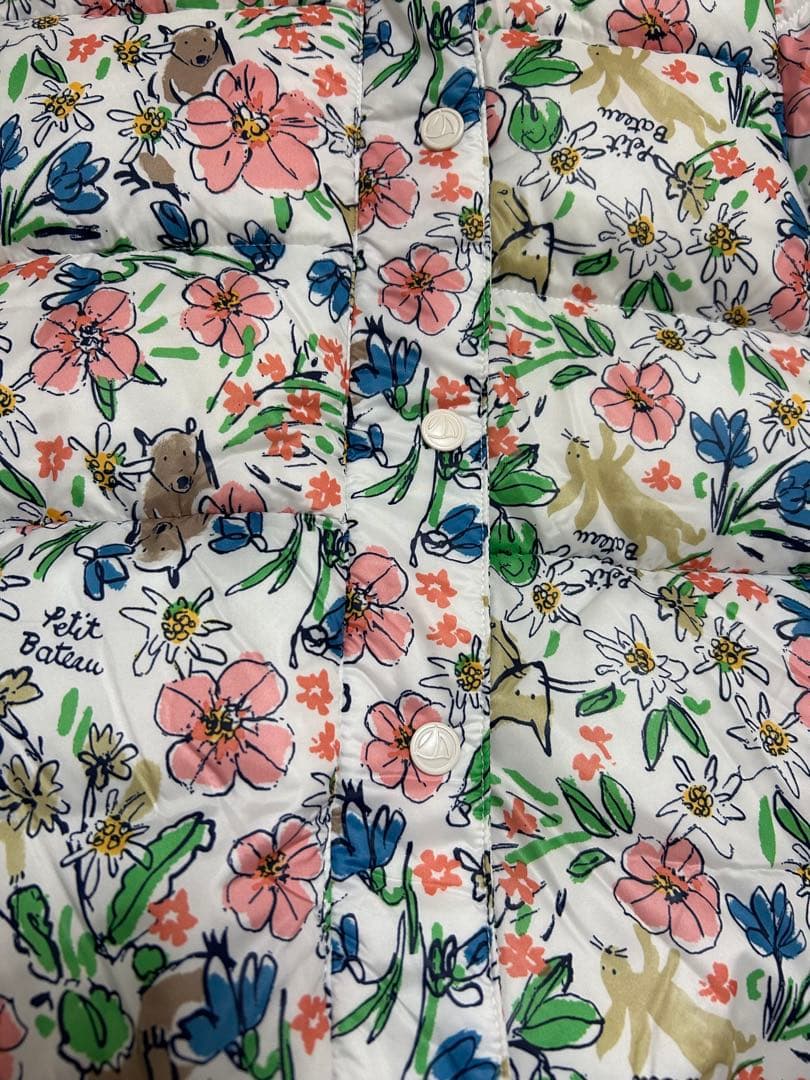 新品　プチバトー　ダウン　18m/81cm　動物柄