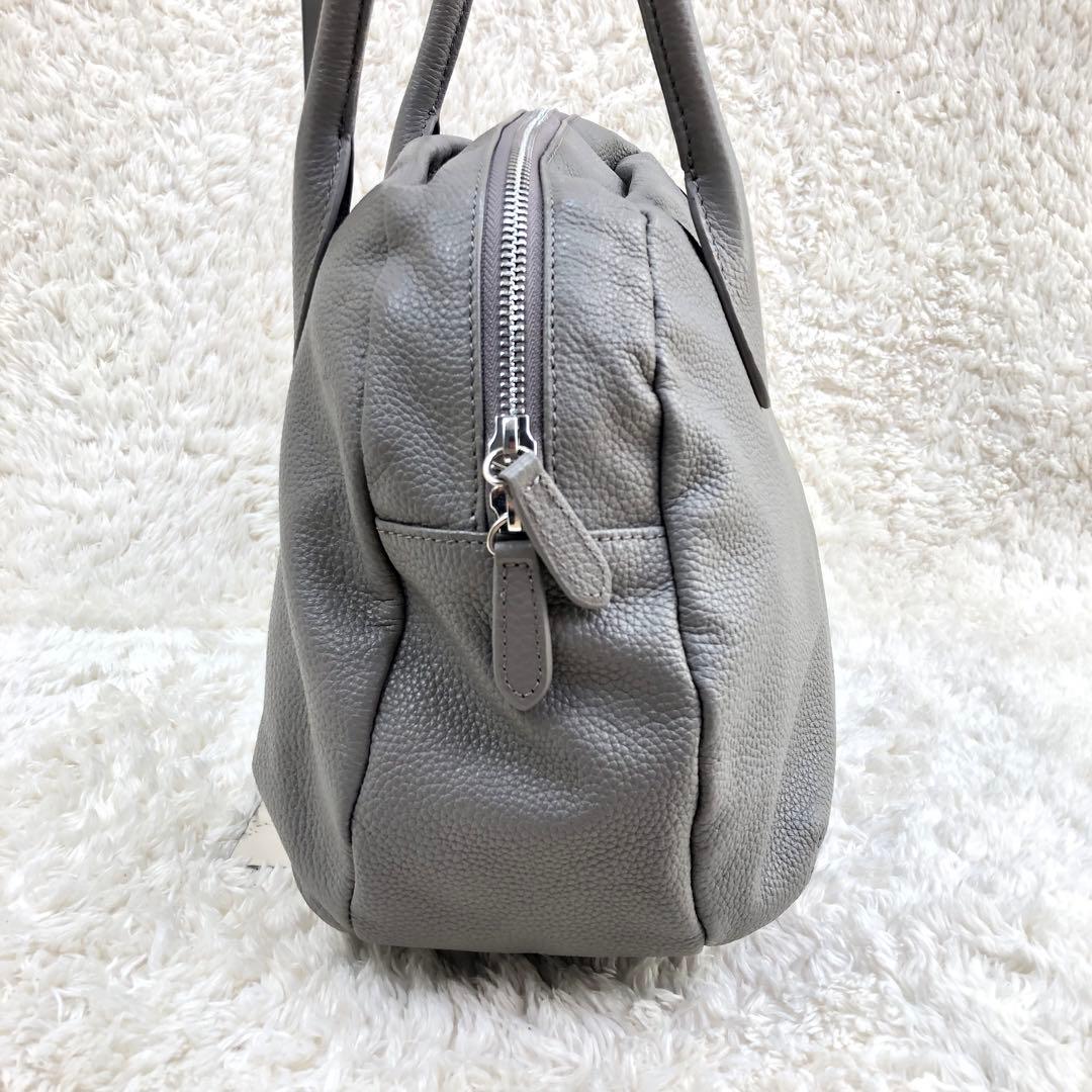 BEARDSLEY レザー ラウンドミディボストン バッグ トープ