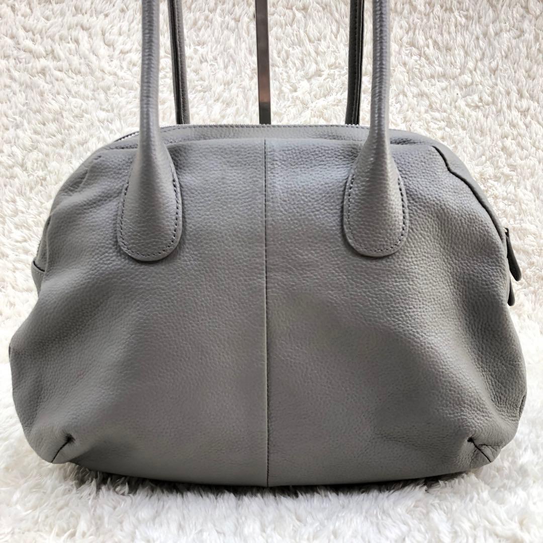 BEARDSLEY レザー ラウンドミディボストン バッグ トープ