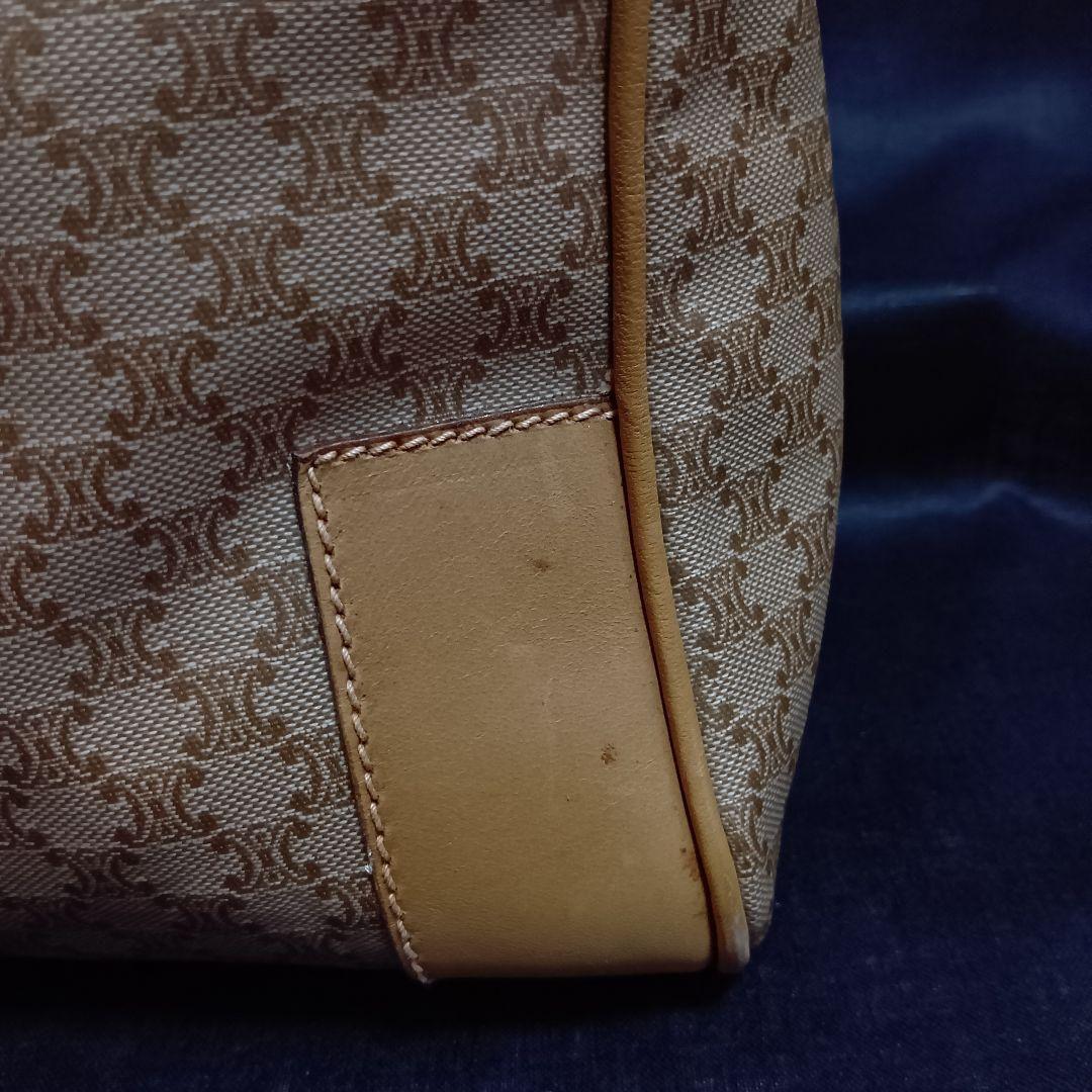 CELINE マカダム柄 ハンドバッグ ミニボストンバッグ ブラゾンロゴ