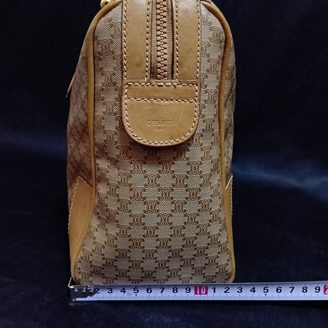 CELINE マカダム柄 ハンドバッグ ミニボストンバッグ ブラゾンロゴ