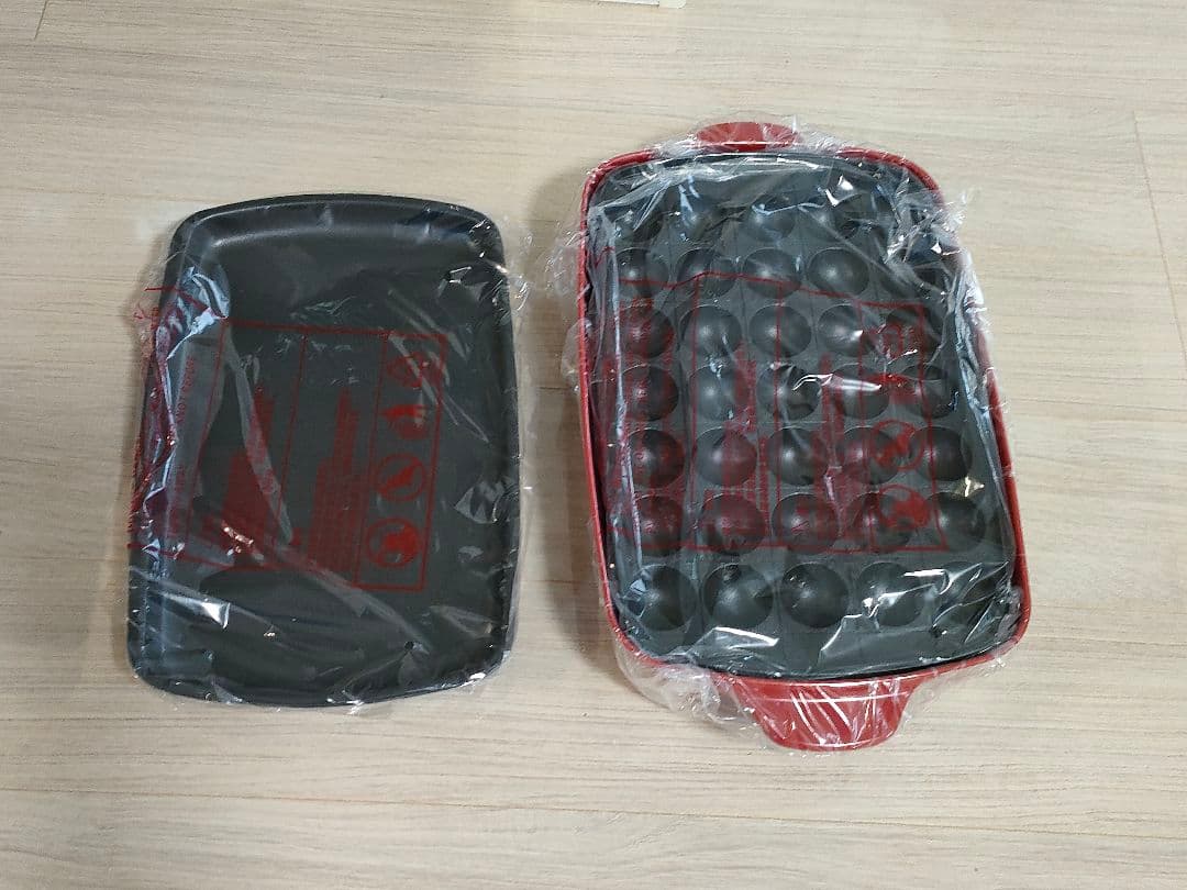 【新品未使用】BRUNO ホットプレートグランデサイズ 深鍋セット たこ焼き 赤