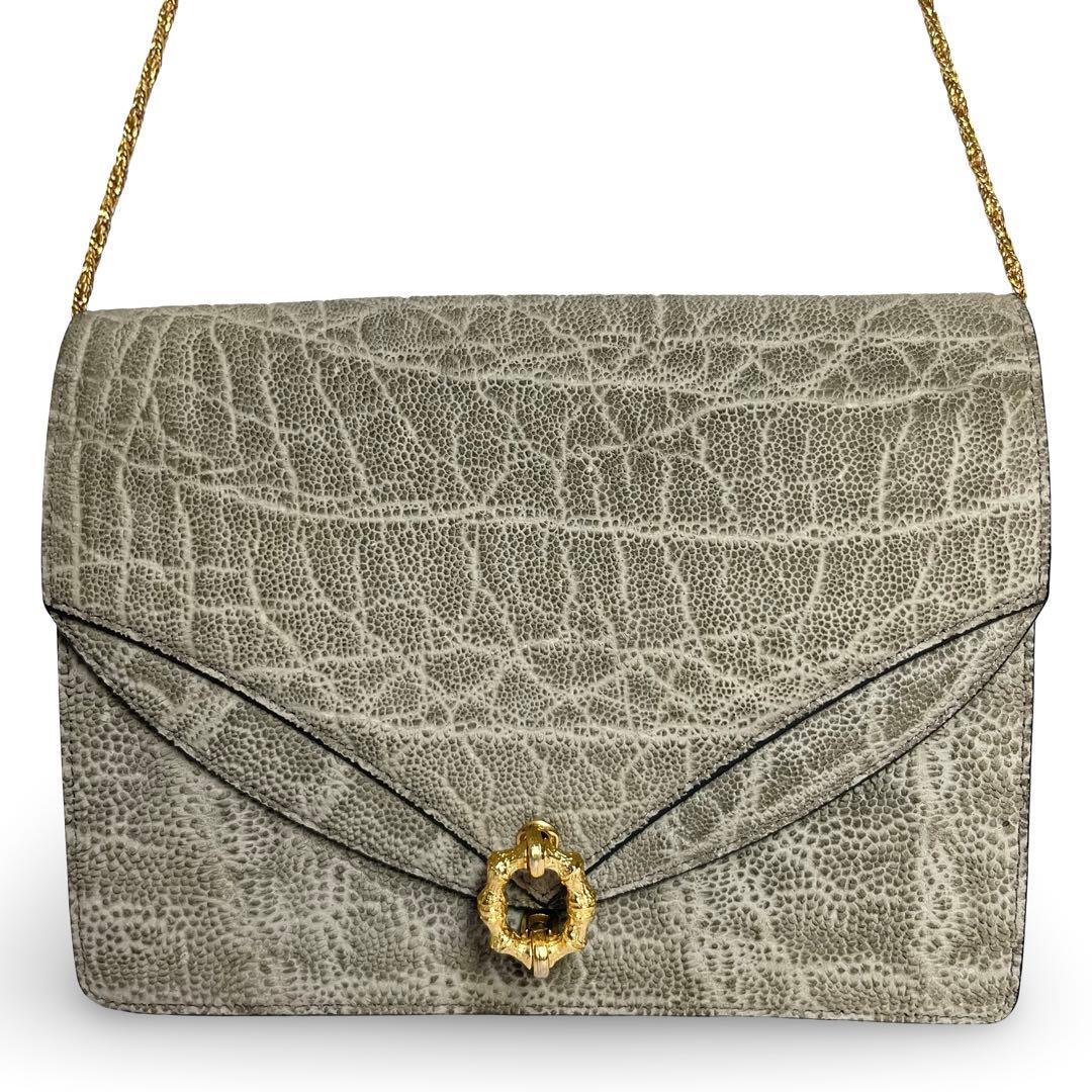 美品✨香鳥屋 エレファントレザー 象革 チェーンバッグ