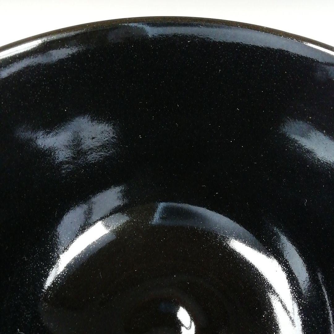 T861 数茶碗 十客『黒仁清 七宝』『田中香泉 造』 共箱 茶道具