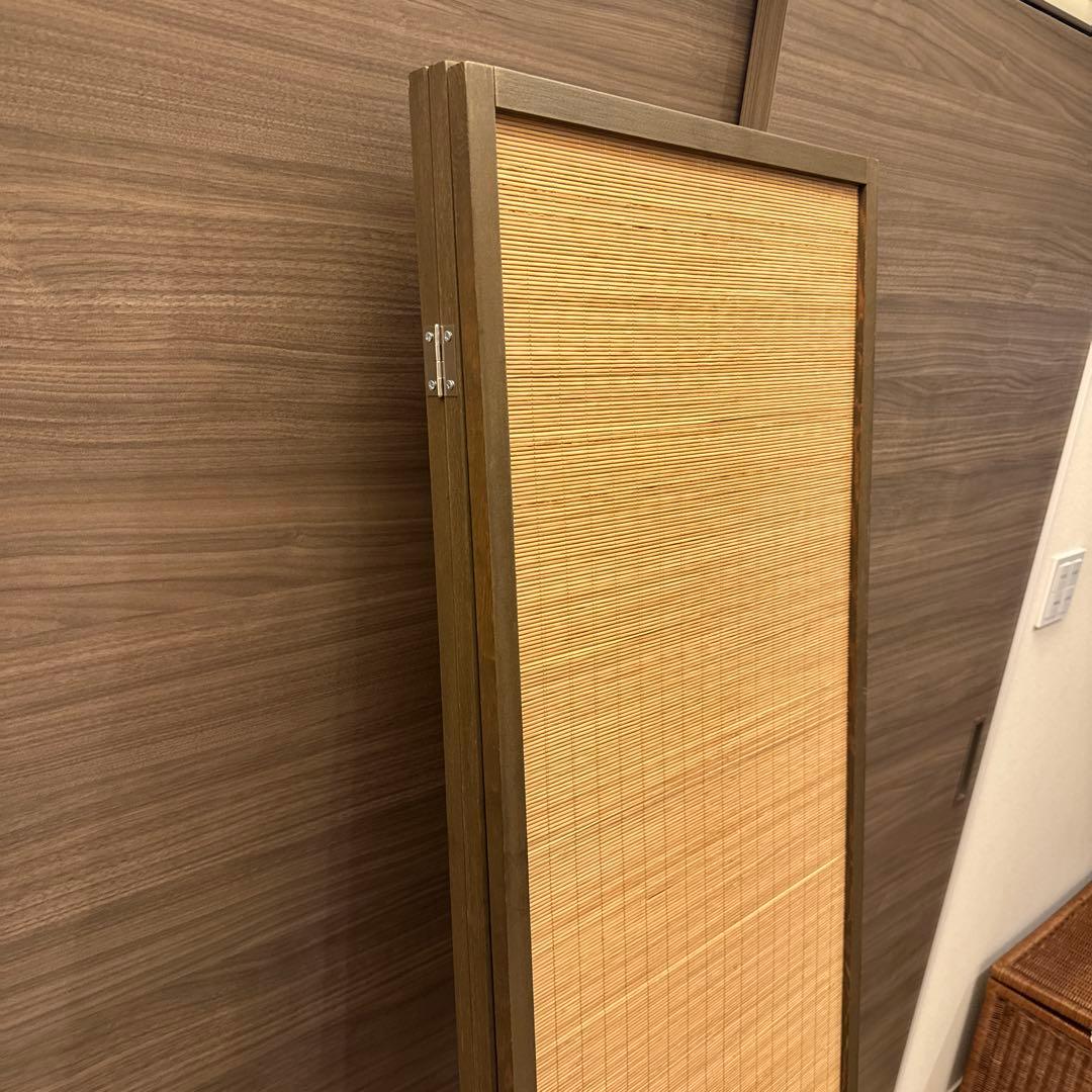 最安値で出品 送料含めた最安値 木製ブラウンパーテーション 3つ折りの