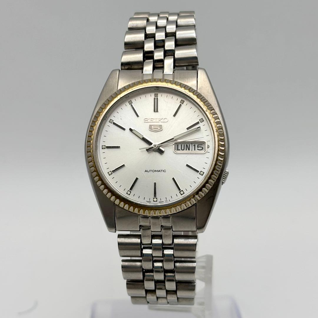 SEIKO 5 7S26-3110 シルバー デイデイト 自動巻き ヴィンテージ