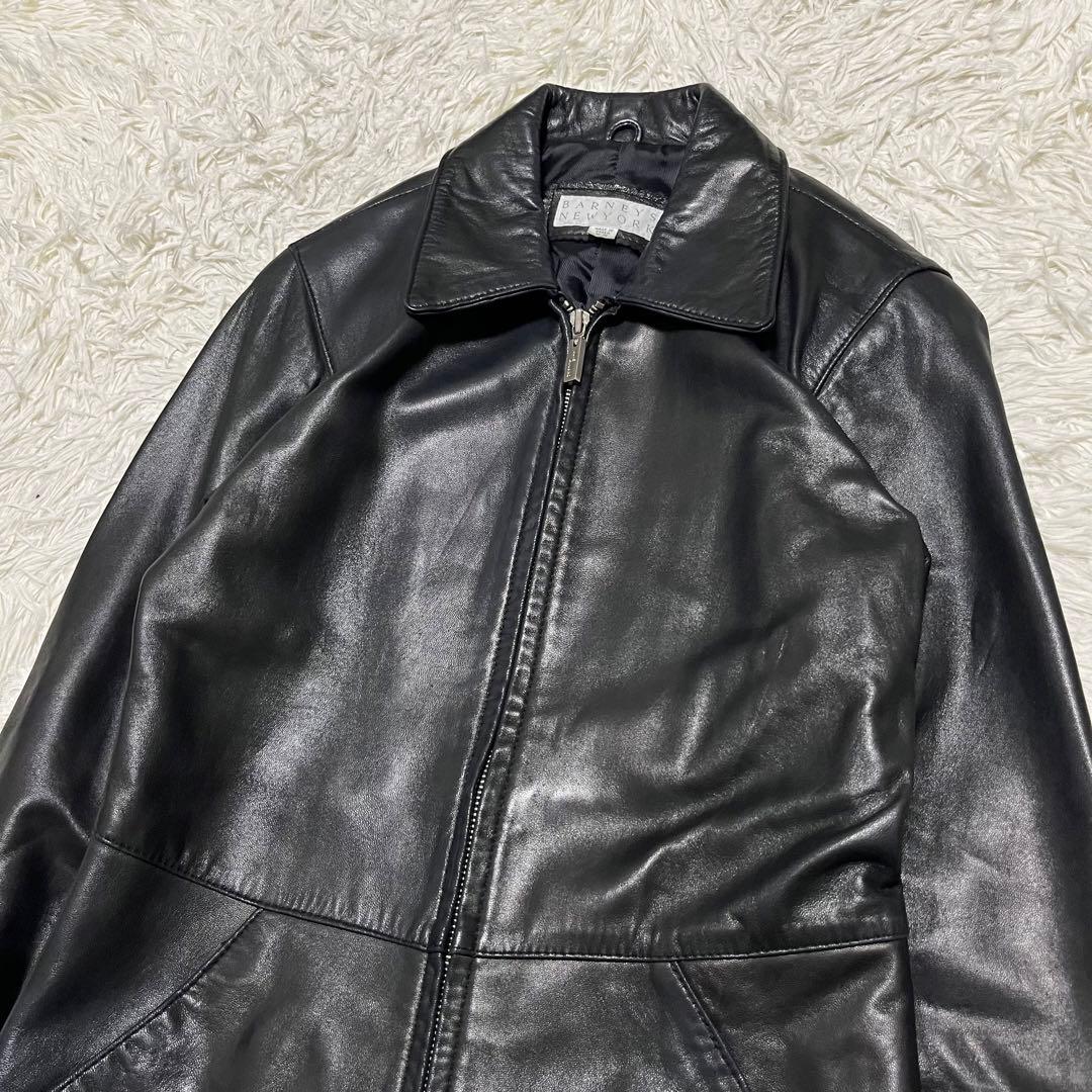 美品 バーニーズニューヨーク ラムレザー 羊革 レザージャケット