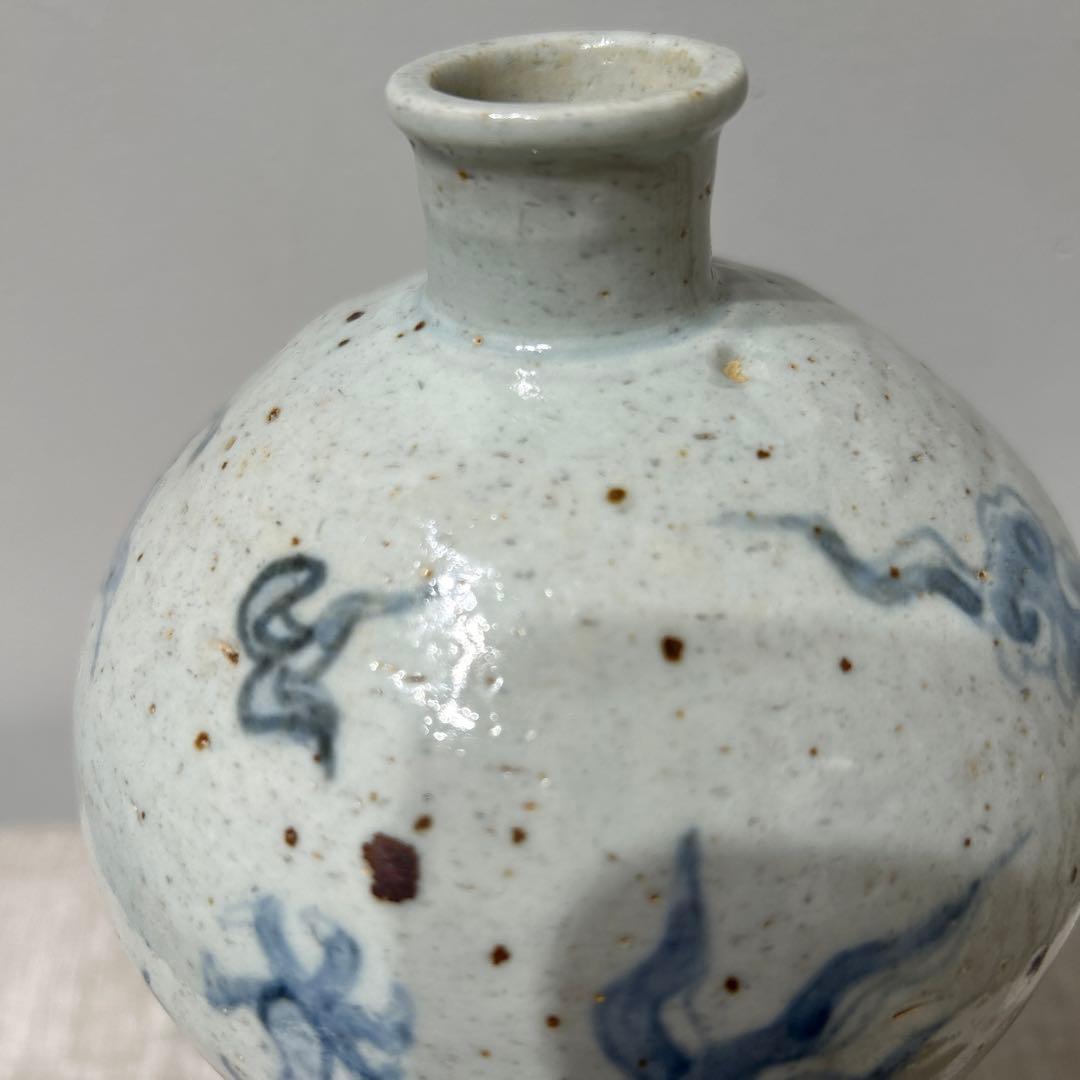 李朝 登り竜 美しい壺 古美術品