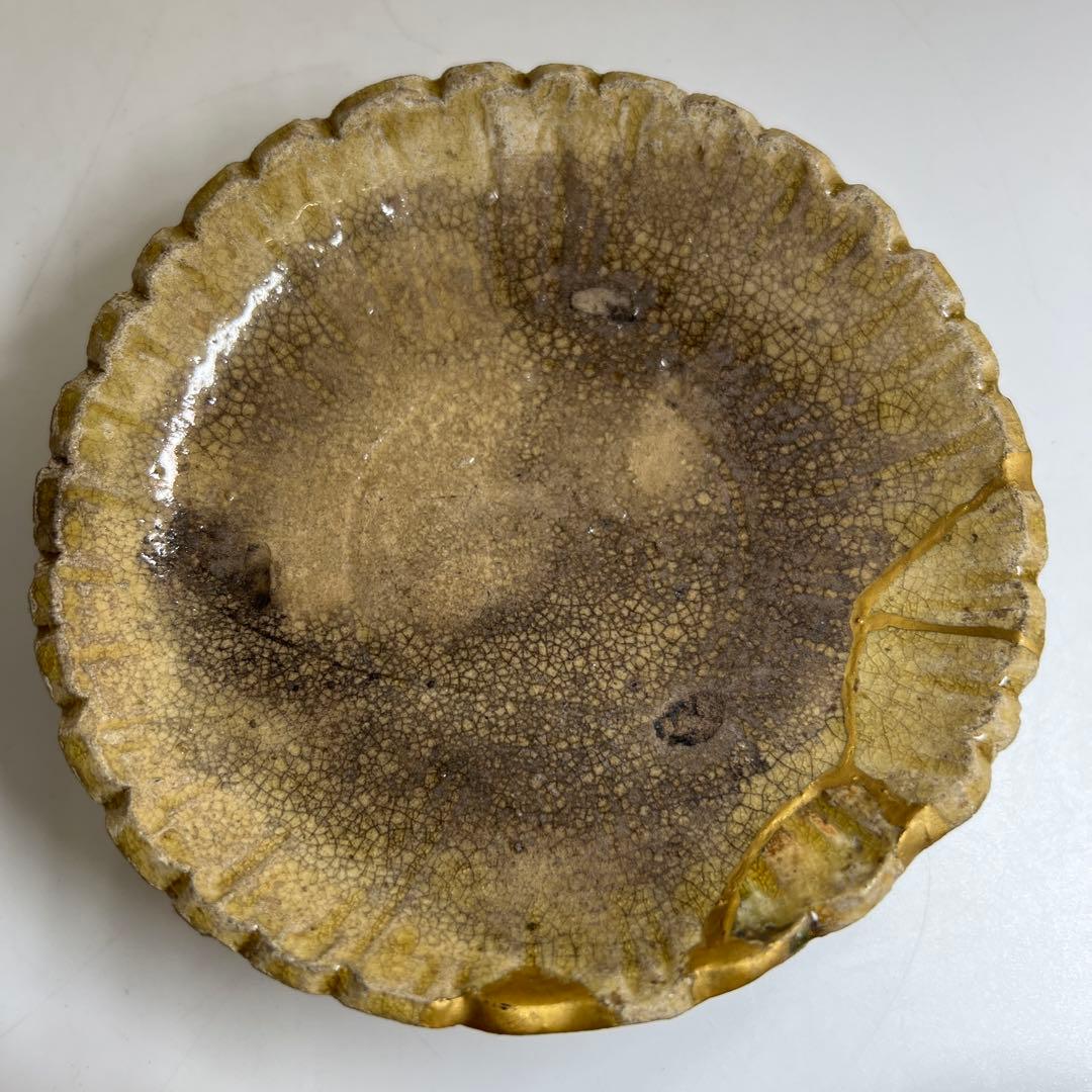 桃山時代 古織部皿3枚 幅約13㎝ 東Y7-0603① 織部焼