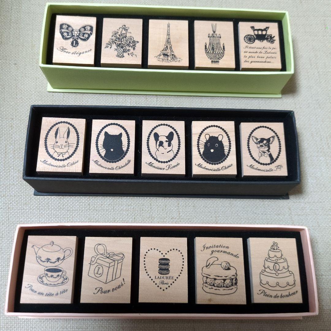 さとちん様専用 Ladurée 木製スタンプセット 3個 2025年最新】ラデュレ
