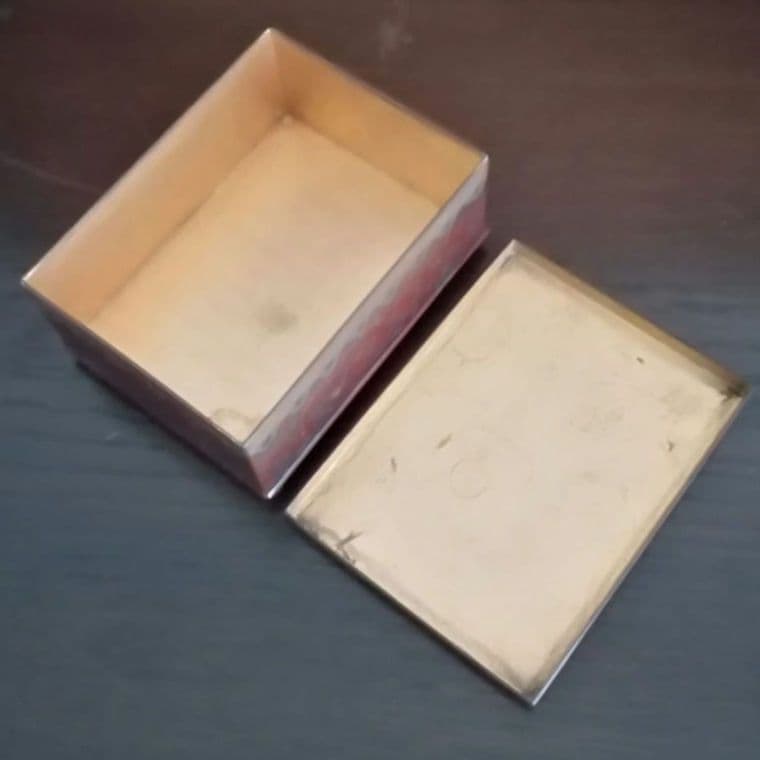 逸品 緋銅 毛織式 蓋物 小物入れ 松栄堂 明治金工 和骨董 骨董