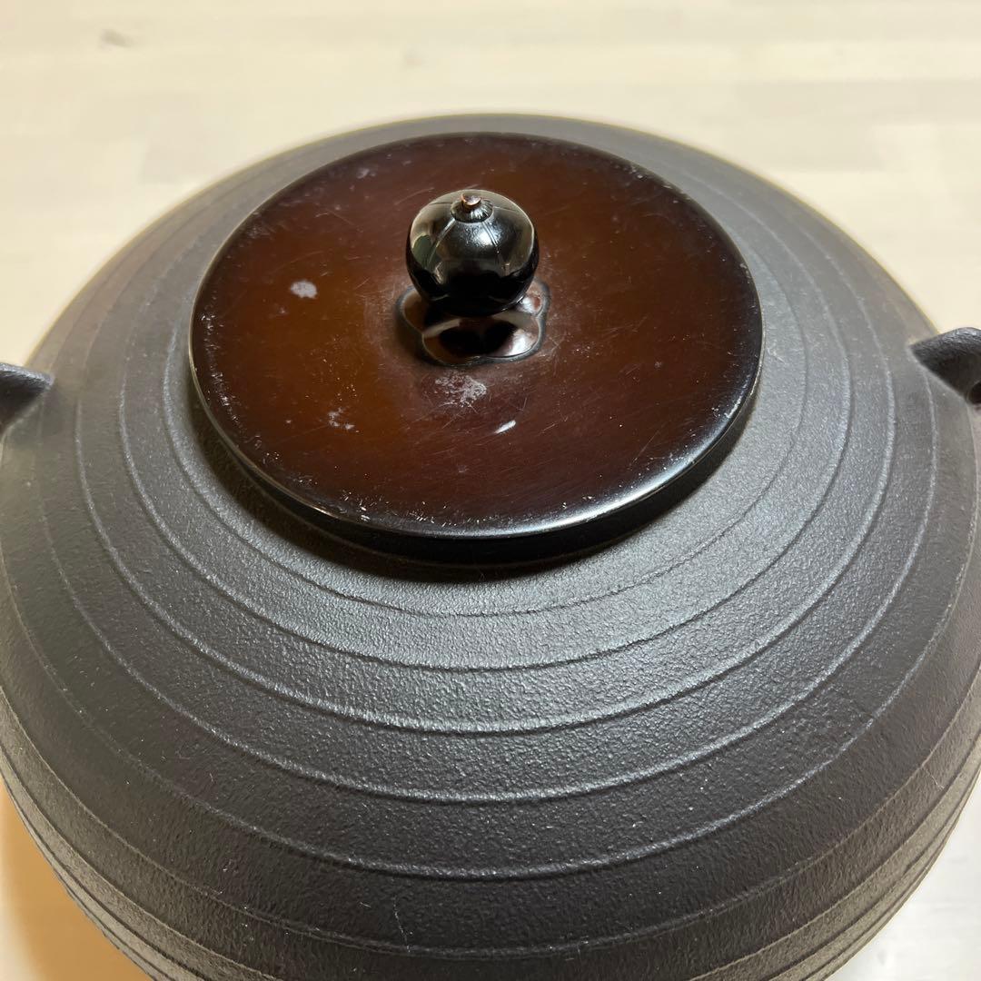 炉釜 平丸筋 アルミ軽合金製 錆びない 茶道具 古物 アンティーク