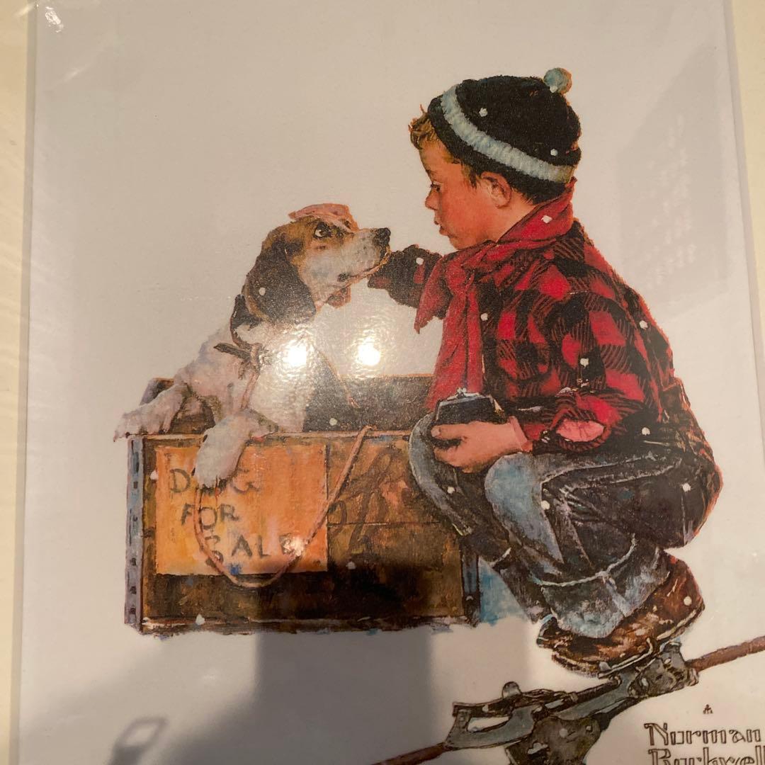 ノーマンロックウェル　額入りポスター　少年と犬