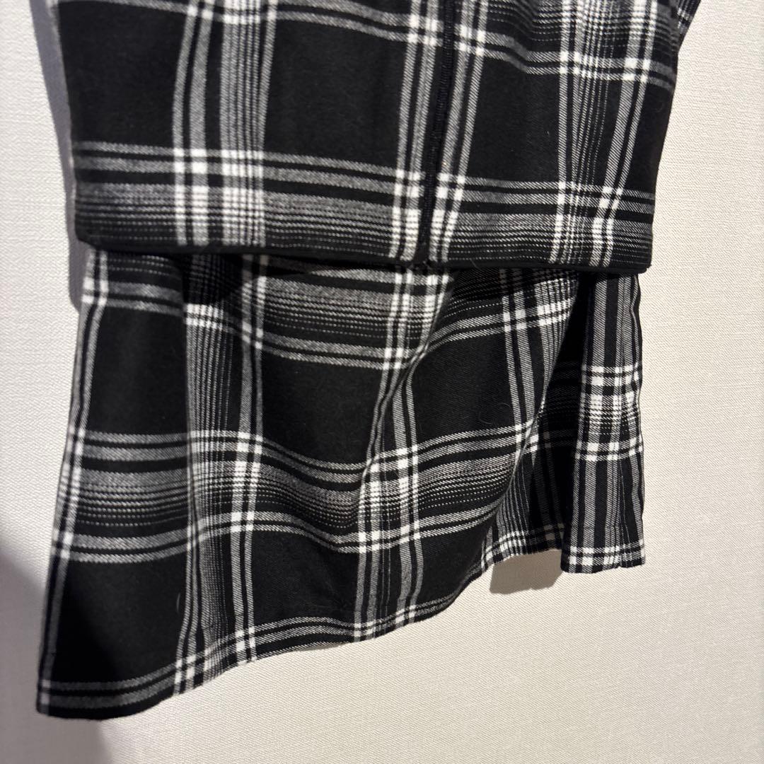 glossy チェック×レザーセットアップキャバドレス S