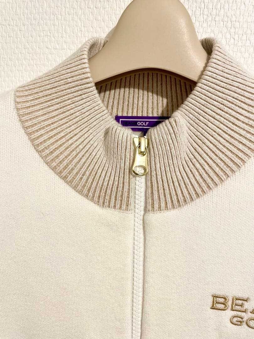 BEAMS GOLF 防風ニット ジャケット L アイボリー