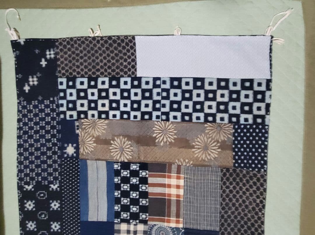 藍染め 古布 木綿 芸術 高級手芸品 155 × 98cm 壁掛け 0001古布・古裂