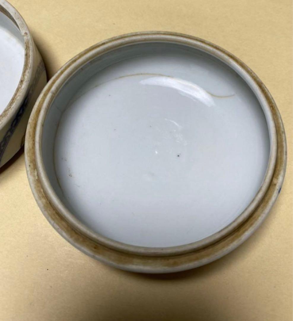 中国美術 古伊万里 人物青花香盒 染付 骨董 年代品