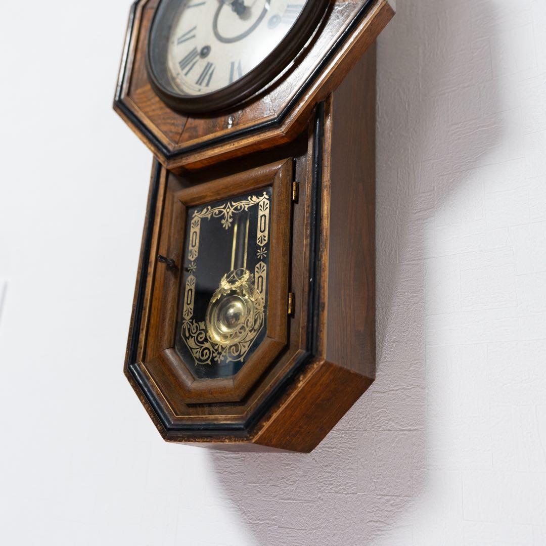 尾張時計　振り子時計　昭和レトロ　八角時計　オーバーホール済　動作品