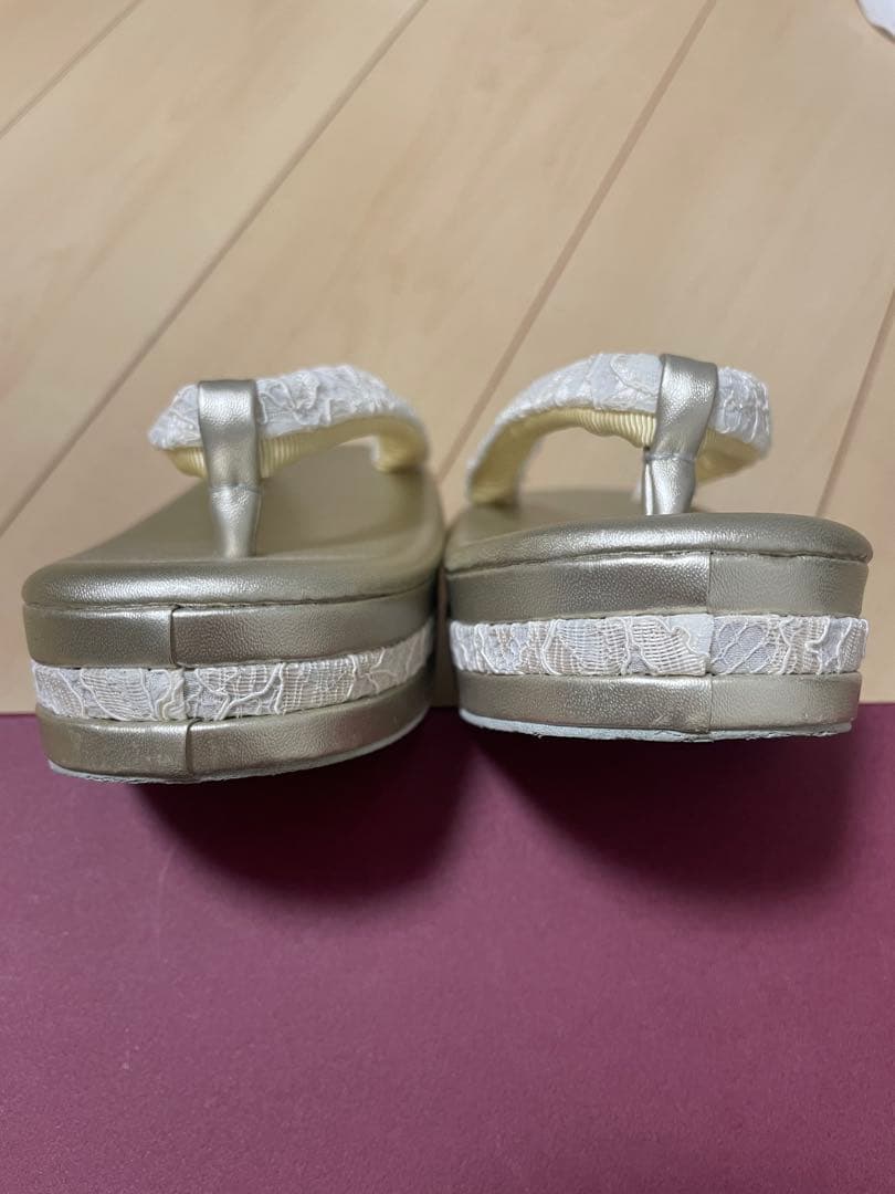 チョコ様専用 和装 草履バッグセット レース 白 金 ゴールド ホワイト