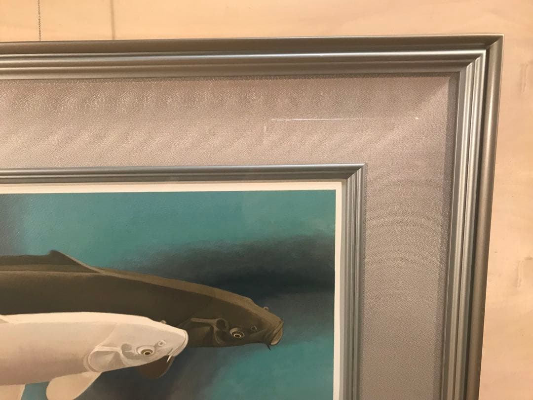 杉山寧　「鯉《瀅》」　リトグラフ　落款・エディション・作品証明シール有り