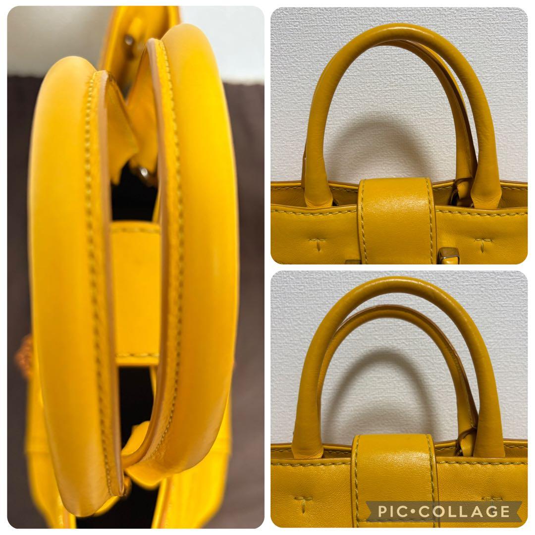 【美品】TOD'S トッズ ダブルTイエロー レザー ショルダーバッグ 2way