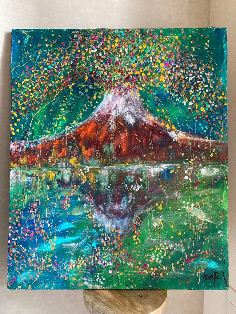 にしまりちゃん(西村麻里さん)☆絵画20号☆赤富士