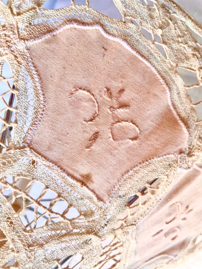 ドール用パラソル 日傘 刺繍&バテンレース フランスヴィンテージ