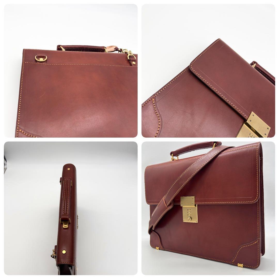 A836 FIVE WOODS 本革 A4可 ダイヤル錠 高級ビジネスバッグ