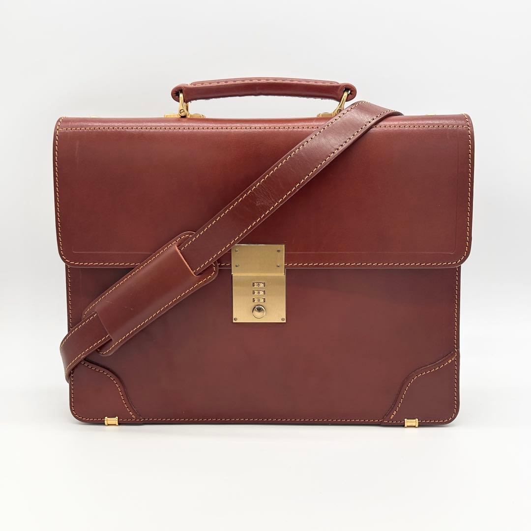 A836 FIVE WOODS 本革 A4可 ダイヤル錠 高級ビジネスバッグ