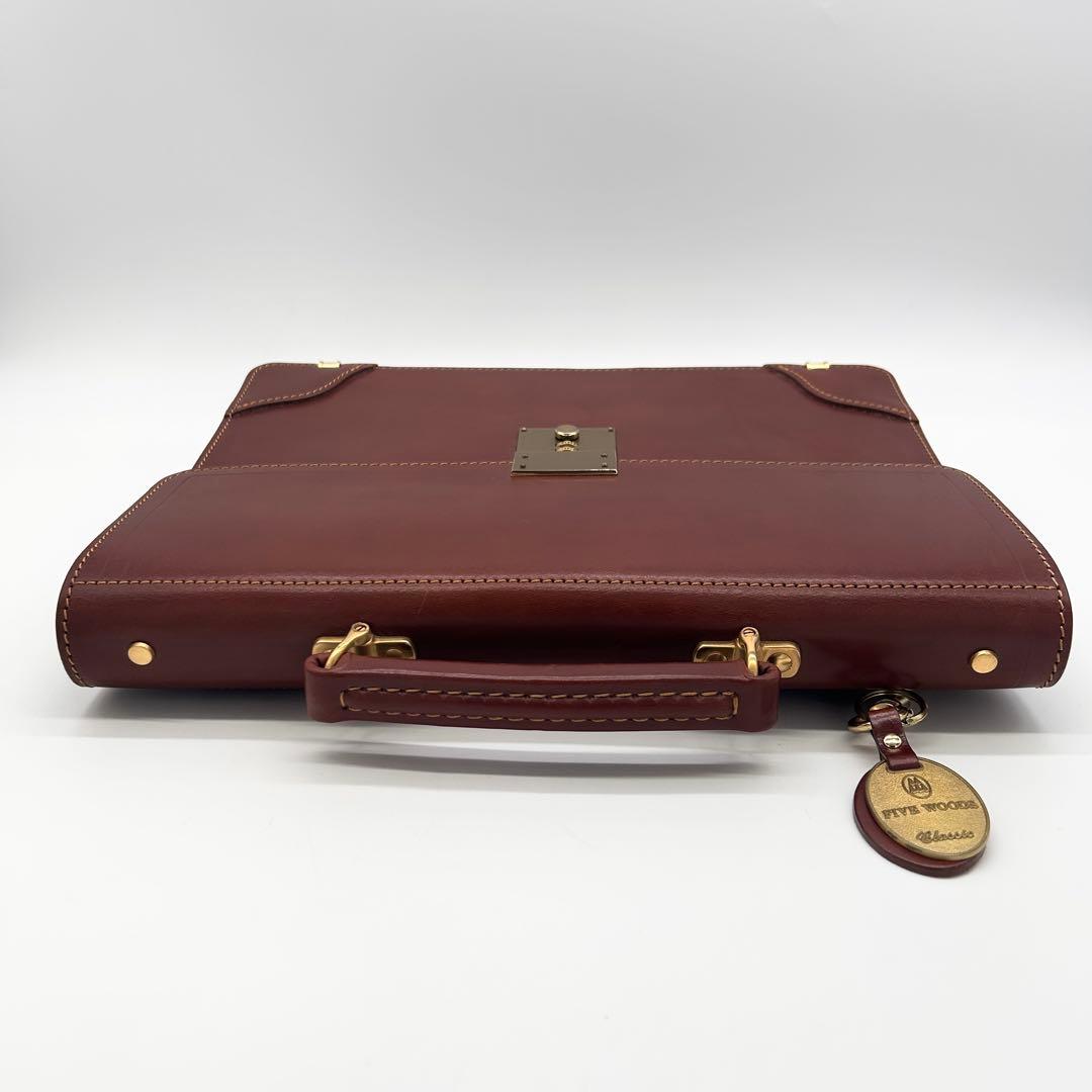 A836 FIVE WOODS 本革 A4可 ダイヤル錠 高級ビジネスバッグ