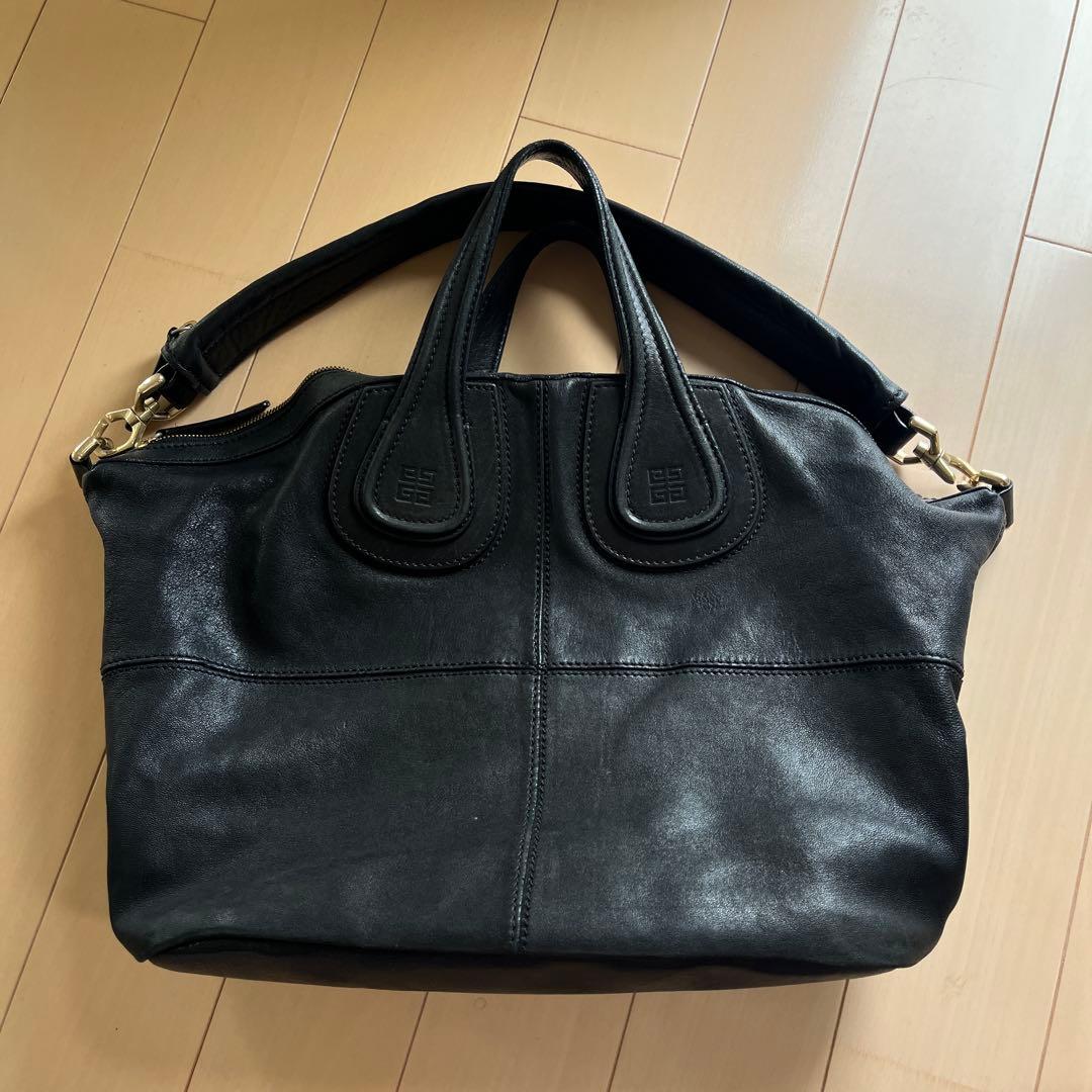 【goki】ブラックレザー 2wayショルダーバッグ