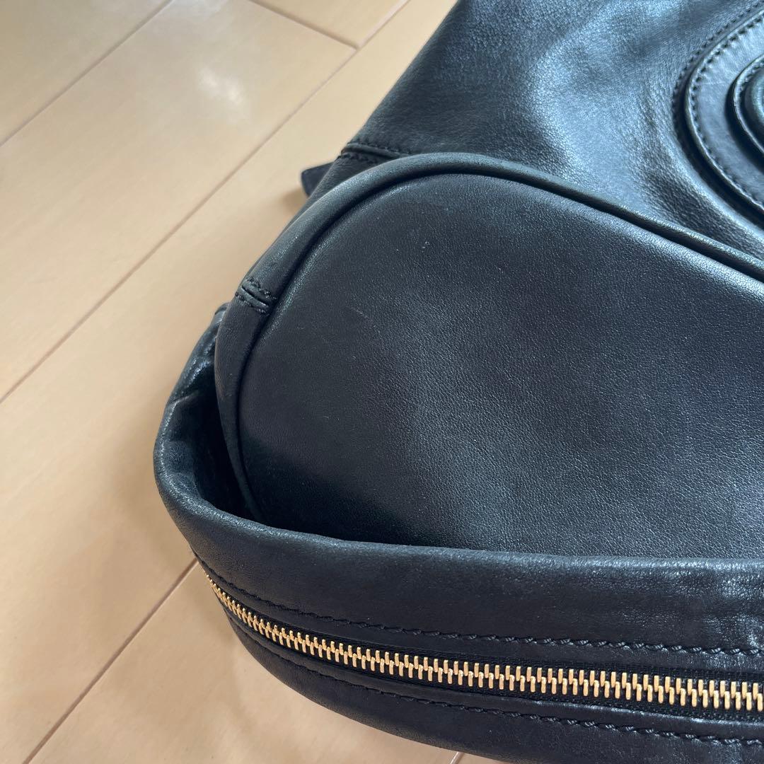 【goki】ブラックレザー 2wayショルダーバッグ