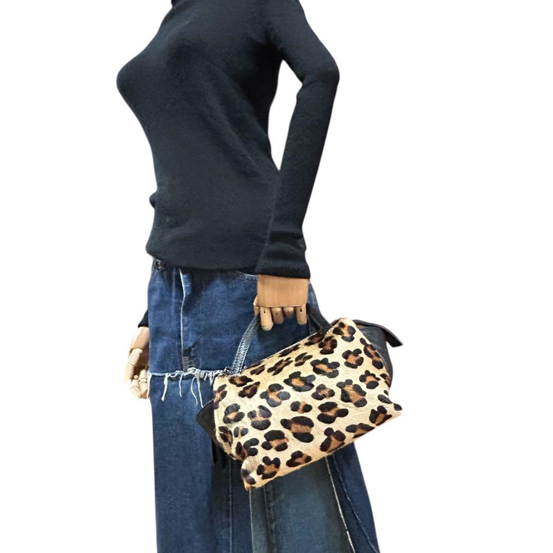 GIANNI CHIARINI ジャンニキアリーニ ハラコレオパードハンドバッグ