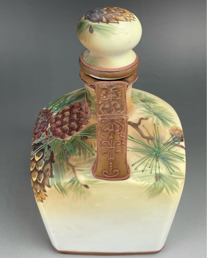 【希少】オールドノリタケ 松ぼっくり紋ウィスキージャグ モールド 盛上げ 松笠