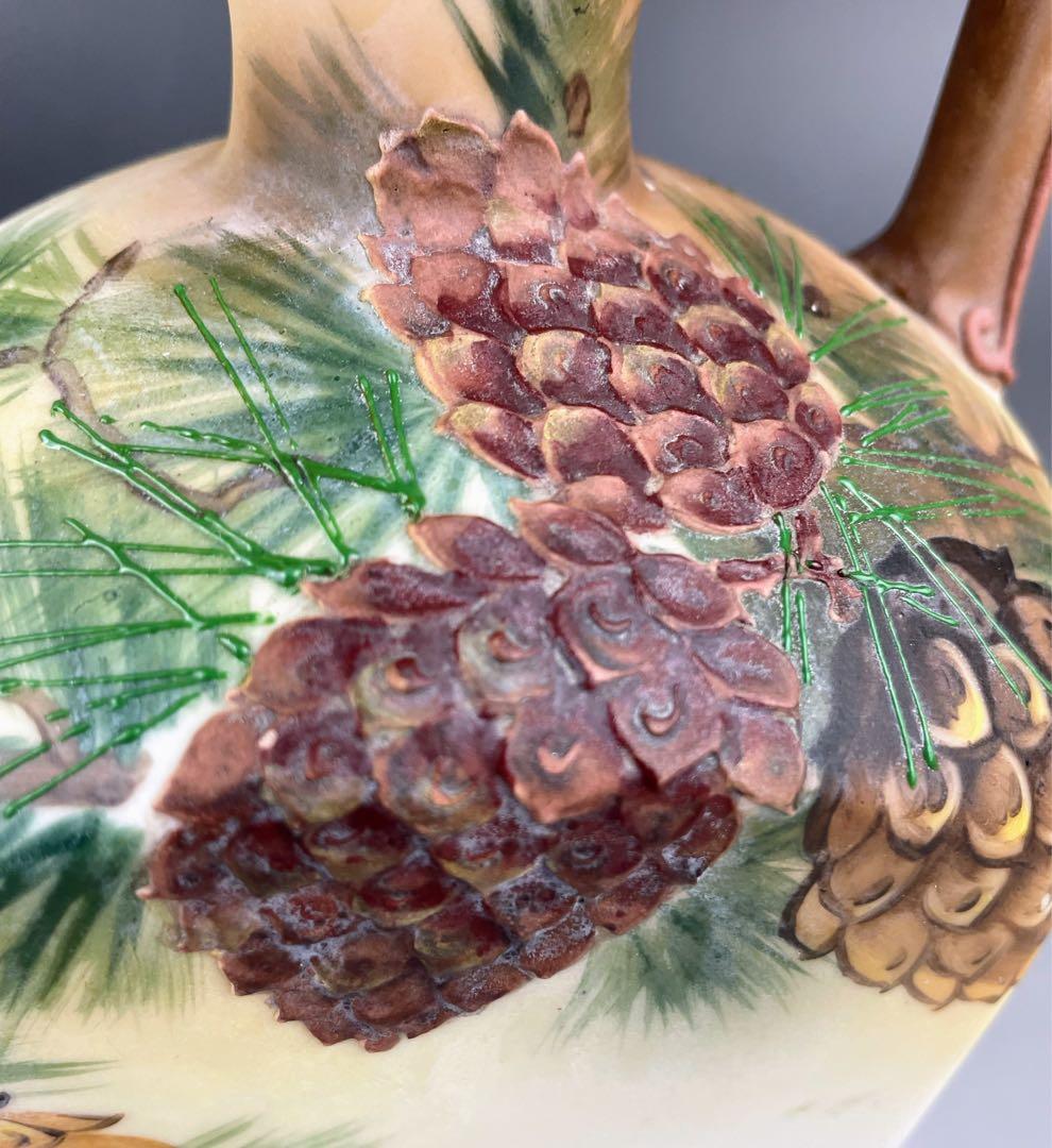 希少】オールドノリタケ 松ぼっくり紋ウィスキージャグ モールド