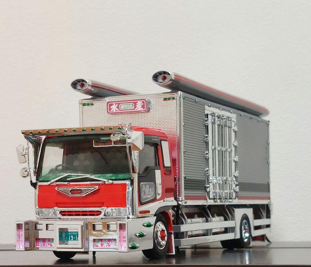アオシマトラックいすゞギガ冷凍車‼️完成品‼️デコトラプラモデル‼️
