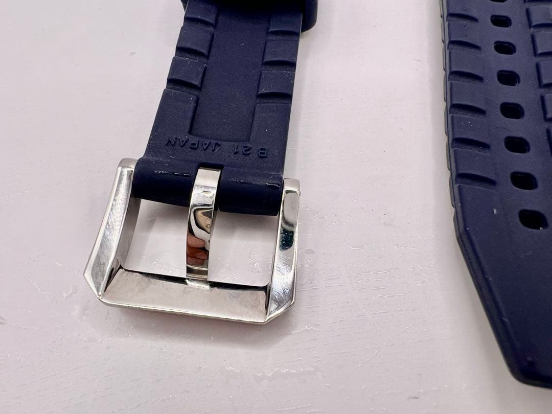 ☆美品☆　グランドセイコー 純正 交換用 ラバーベルト 21mm　ネイビー