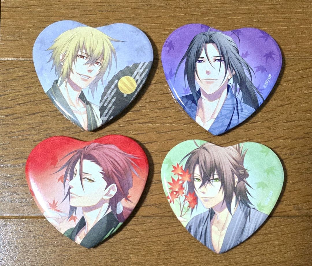 薄桜鬼 ハート 缶バッジ 土方歳三 風間千景 沖田総司 原田左之助