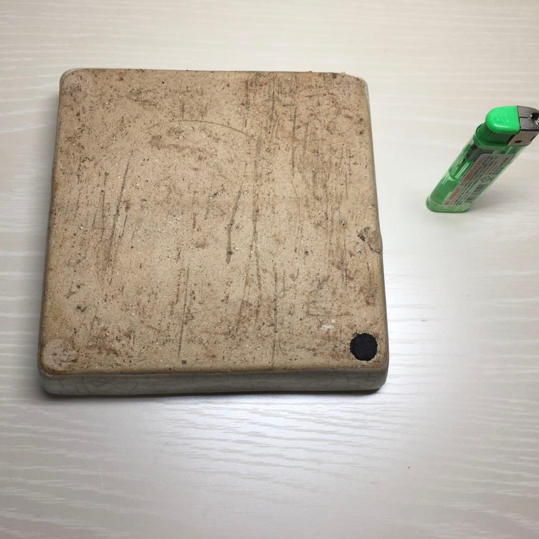 中国陶磁 哥窯 四方皿 自家藏出 仿宋御窯「哥窯」風花器