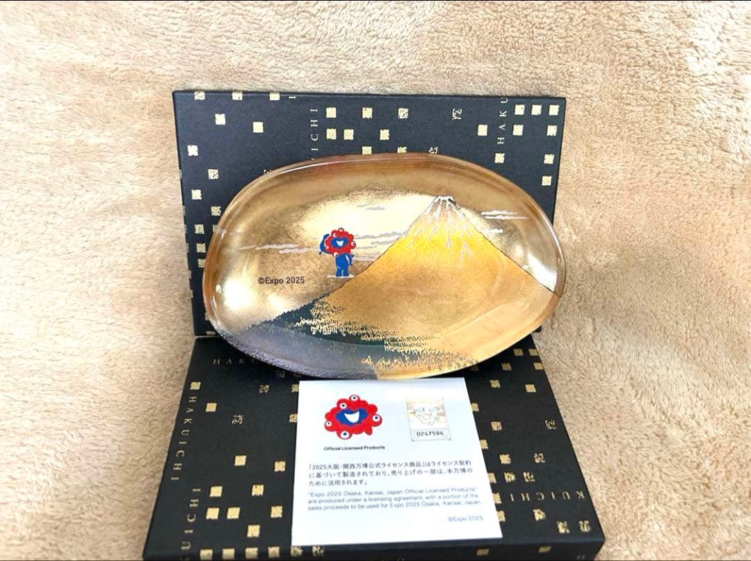 大阪万博 会場限定】箔一 ミャクミャク 金箔 箔名画 ガラストレー
