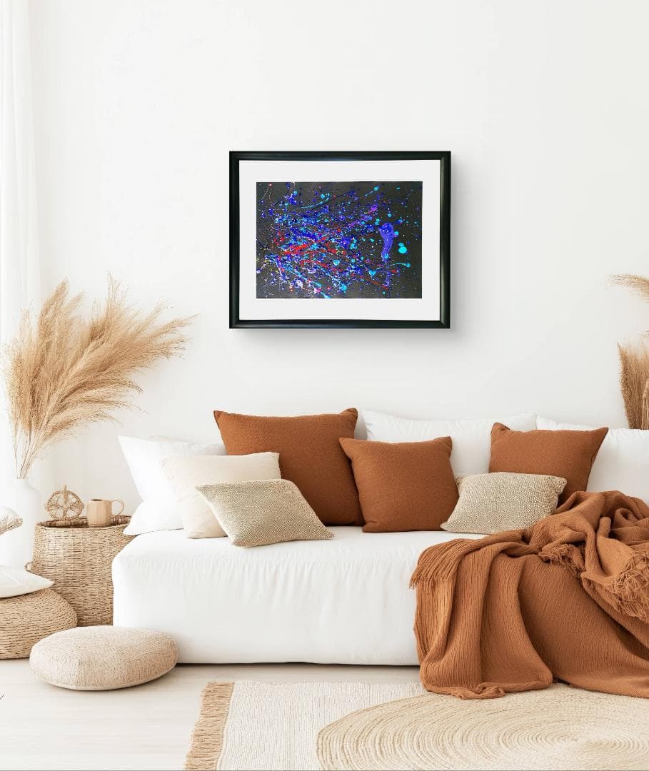 美しき破裂 / 抽象画 53×44㎝ 額縁セット 原画1点のみ モダンアート