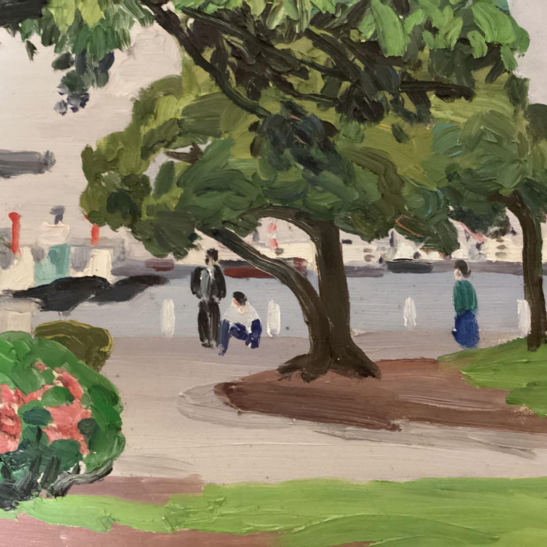 山下清　油彩画　風景画　肉筆　キャンバスのみ　サイン印譜有り寄贈作品　模写