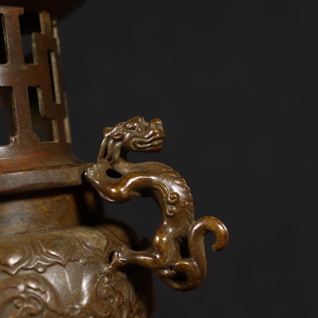 銅器 太上老君錬丹炉 三足鼎 供養塔薫炉 香道具 装飾品 工芸品 置物