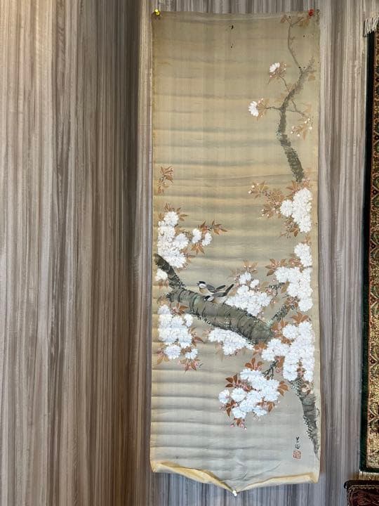 日本画家　杉山苔径 大正時期花鳥画美術品　古美術　骨董　江戸　　日本骨董　美術品