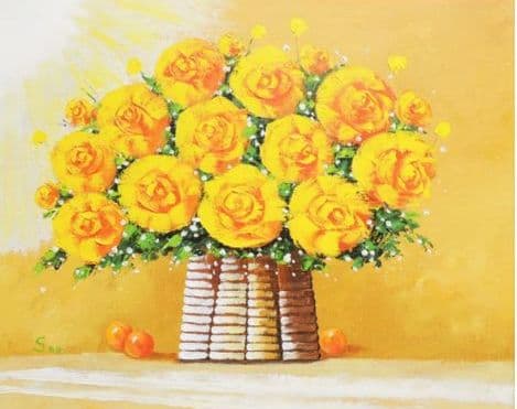 黄色いばら　油絵
