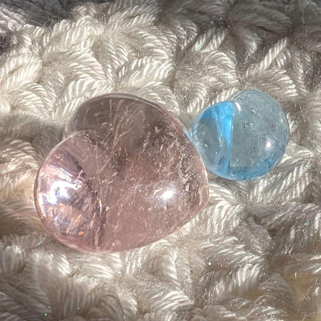 美品】イーダーオーバーシュタイン磨きのモルガナイトとブルートパーズ