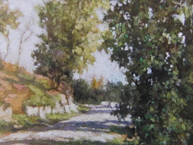 佐々木麦、【落葉の頃】、希少な画集画、新品高級額・額装付、状態良好