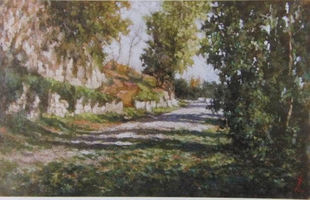 佐々木麦、【落葉の頃】、希少な画集画、新品高級額・額装付、状態良好