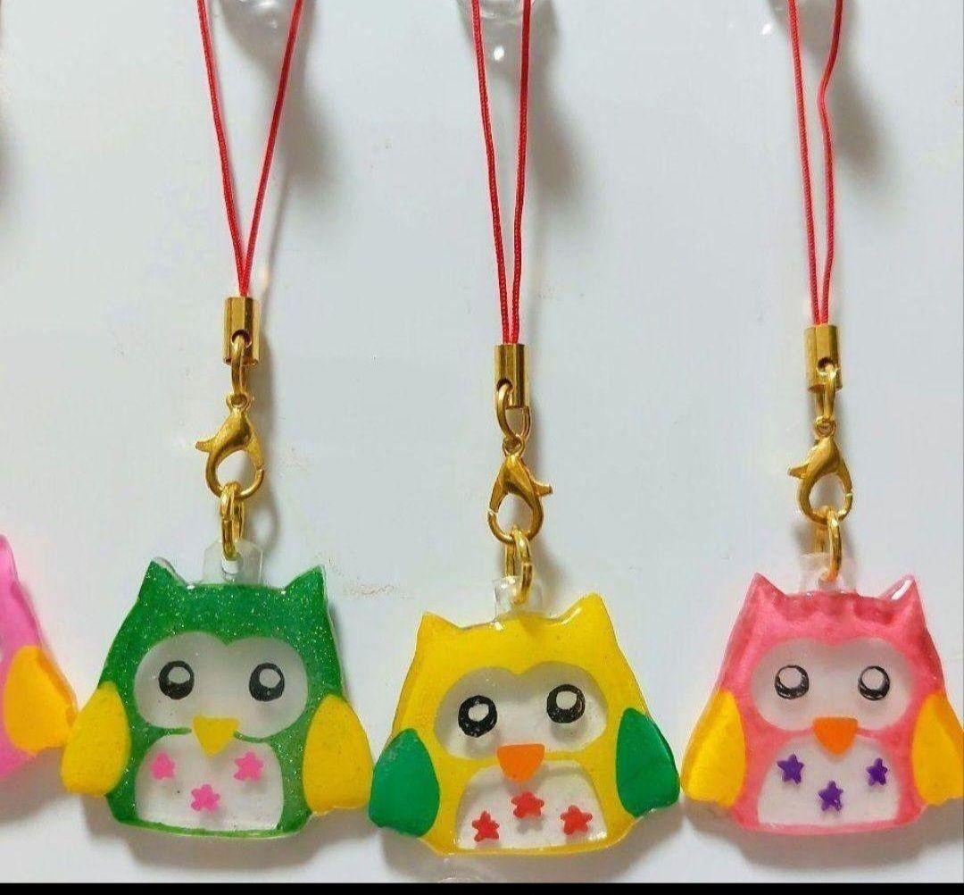 30個セットです⭐⭐ふくろうさん　レジン　ストラップ　カラフル　ハンドメイド