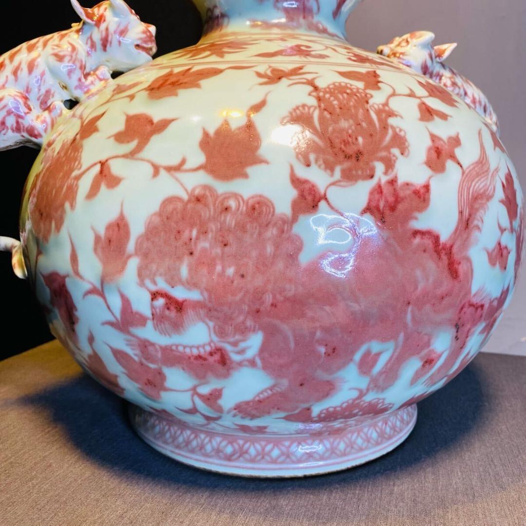 Q1060 壺 花瓶 清朝時代 年代物 中国 アンティーク 花器 花入 古美術の